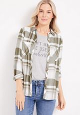 Cabin Plaid Flannel Shirt, C4620, small