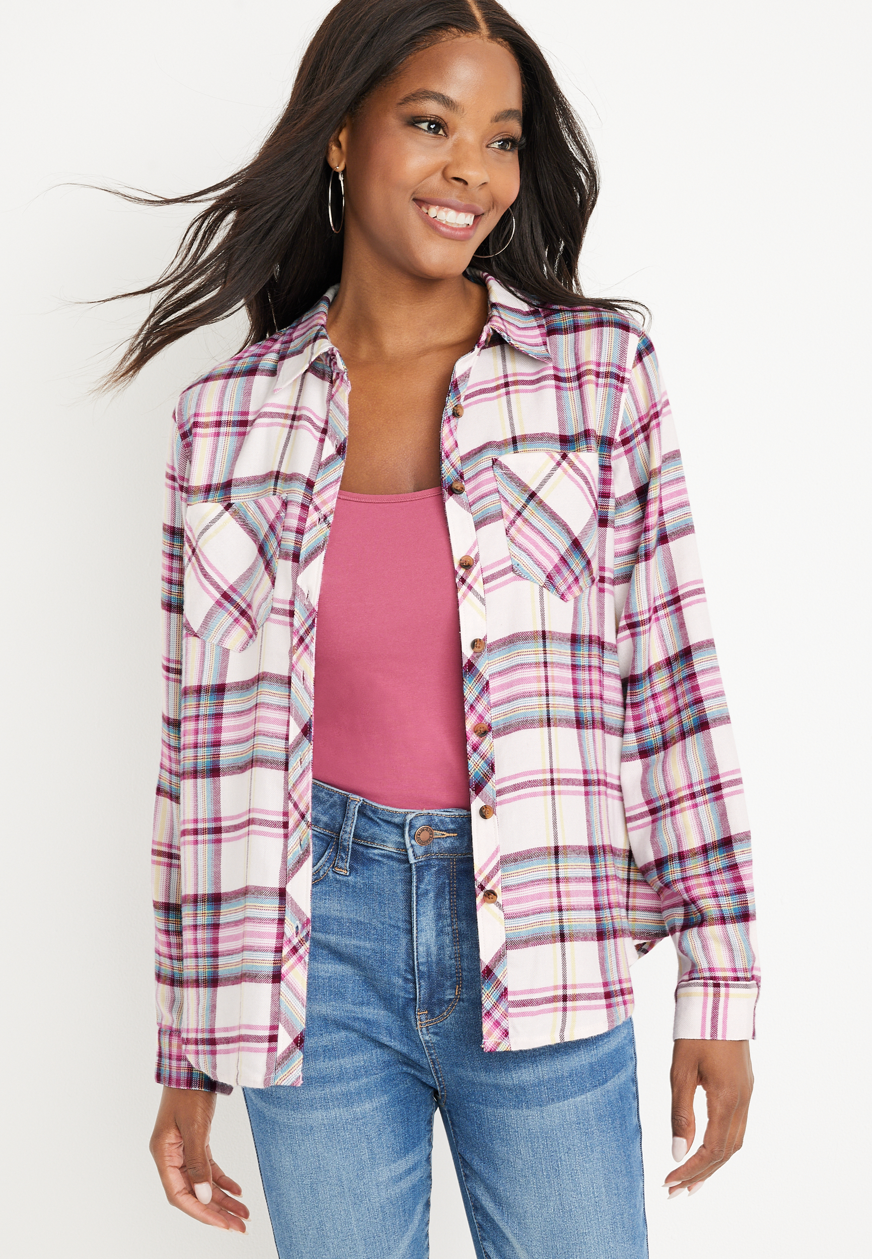 Cabin Plaid Flannel Shirt | Maurices