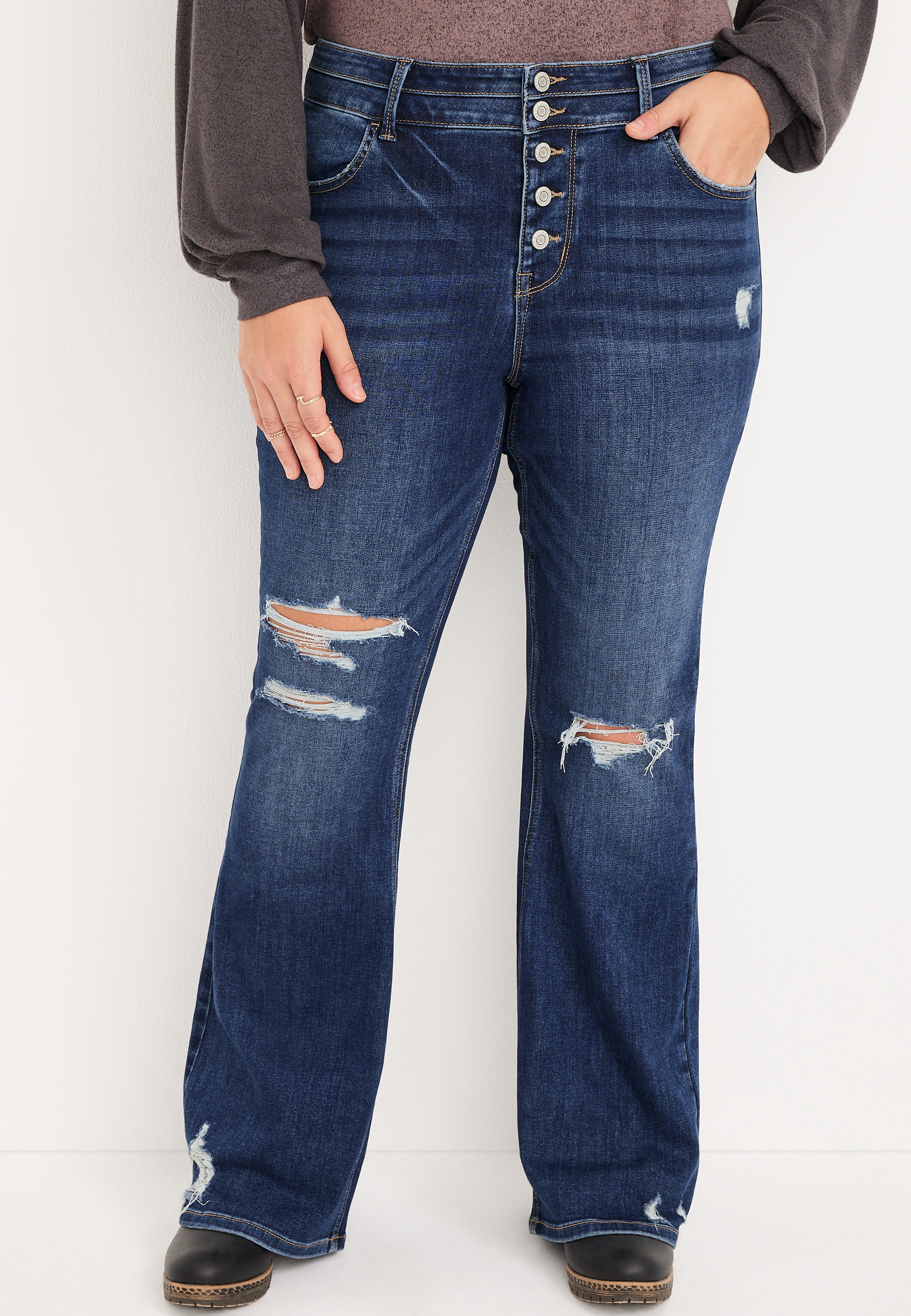 Plus Size m jeans by maurices™ Cool Comfort Flare Super High Rise Jean