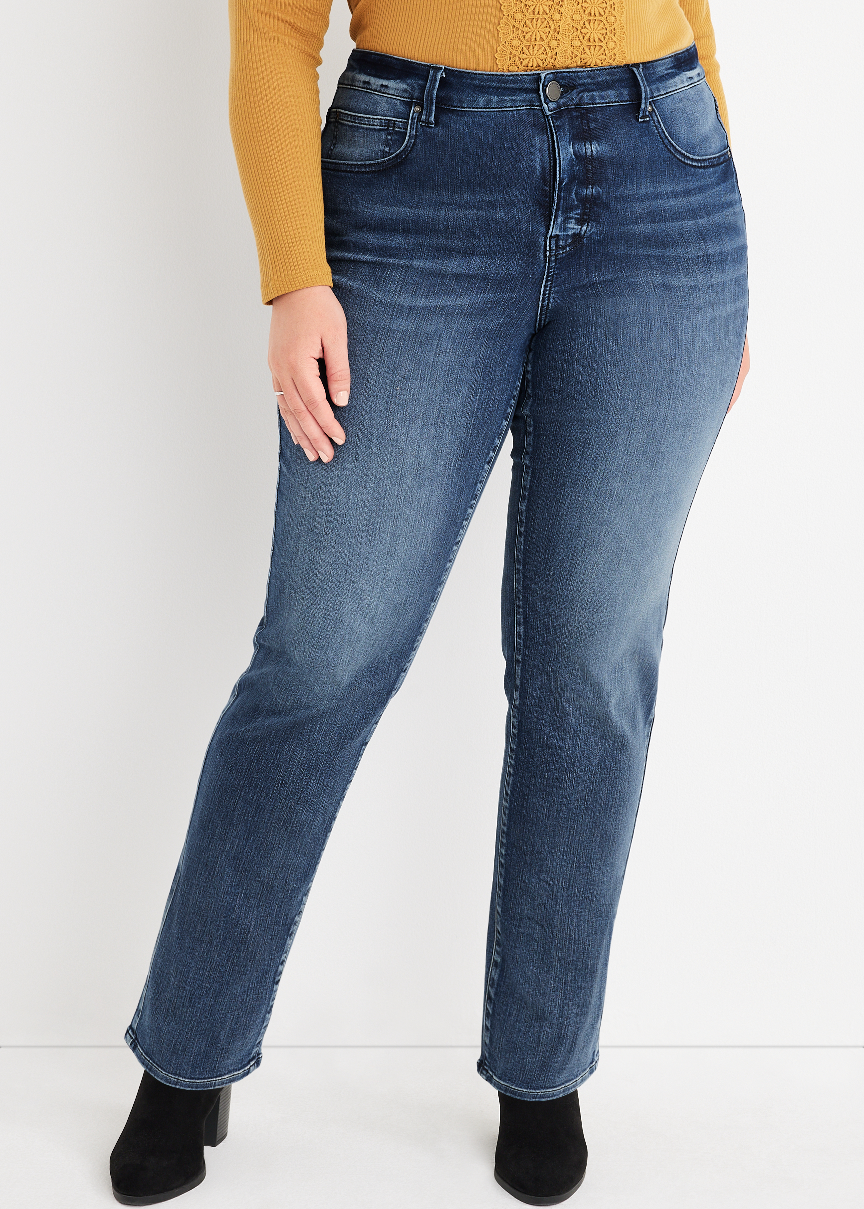 Plus Size m jeans by maurices™ Everflex™ Straight Curvy Super High Rise
