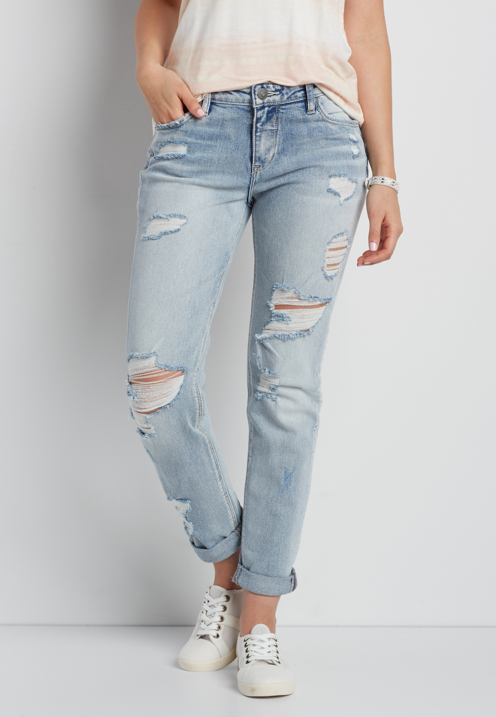 maurices silver boyfriend jeans