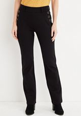 Ponte High Rise Black Bootcut Pant, BLACK, small