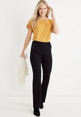 Ponte High Rise Black Bootcut Pant, BLACK, small