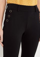 Ponte High Rise Black Bootcut Pant, BLACK, small