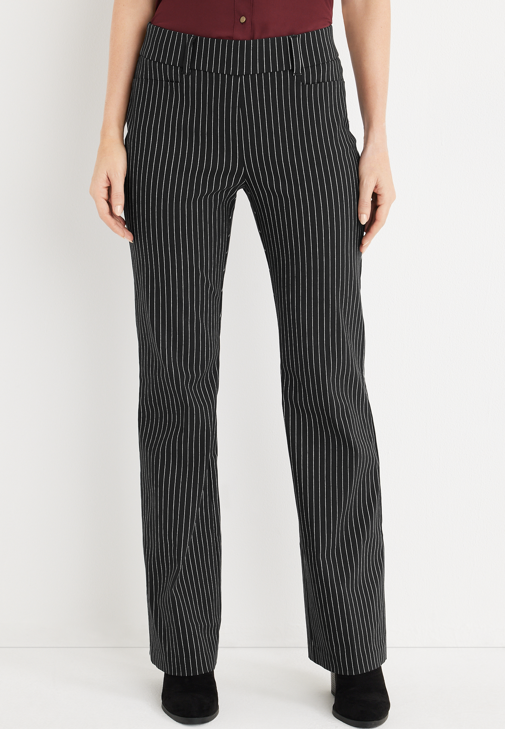 Bengaline High Rise Striped Flare Pant | maurices