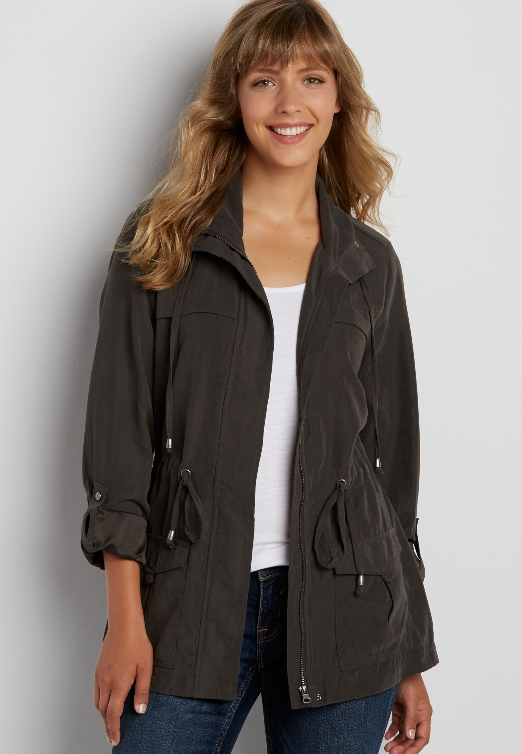 faux suede anorak jacket | maurices