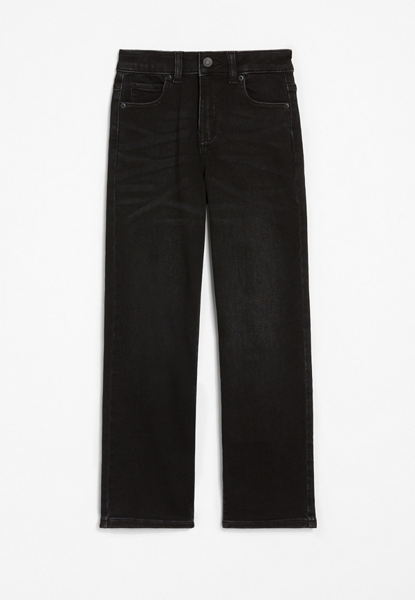 Girls Black High Rise Ankle Straight Leg Jean | maurices