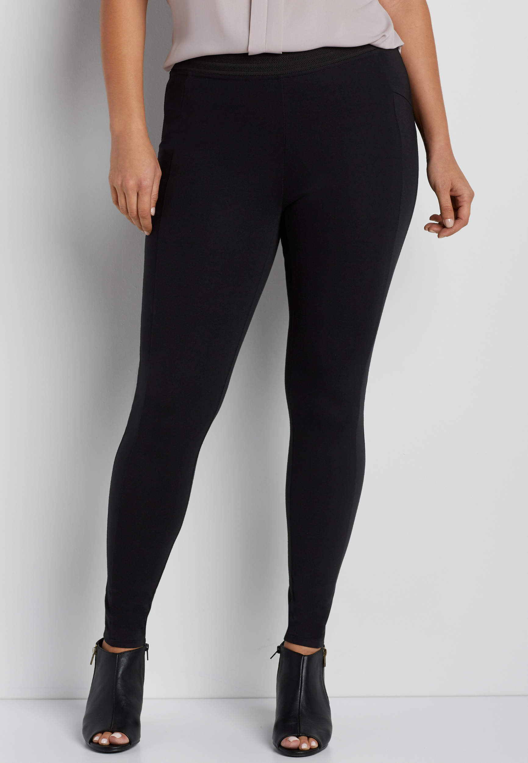 the skinny plus size ponte pant with high elastic waistband maurices