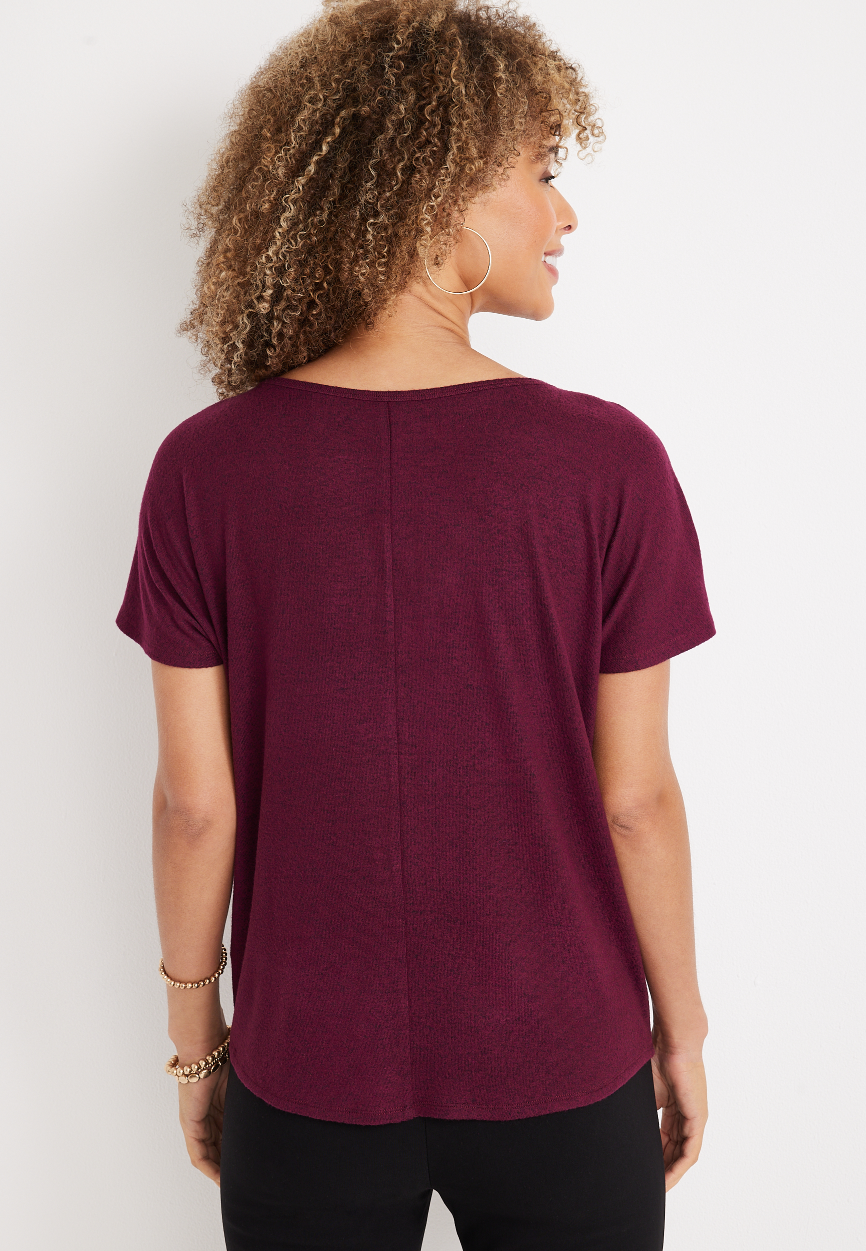 24/7 Flawless Cozy Knot Hem Dolman Tee