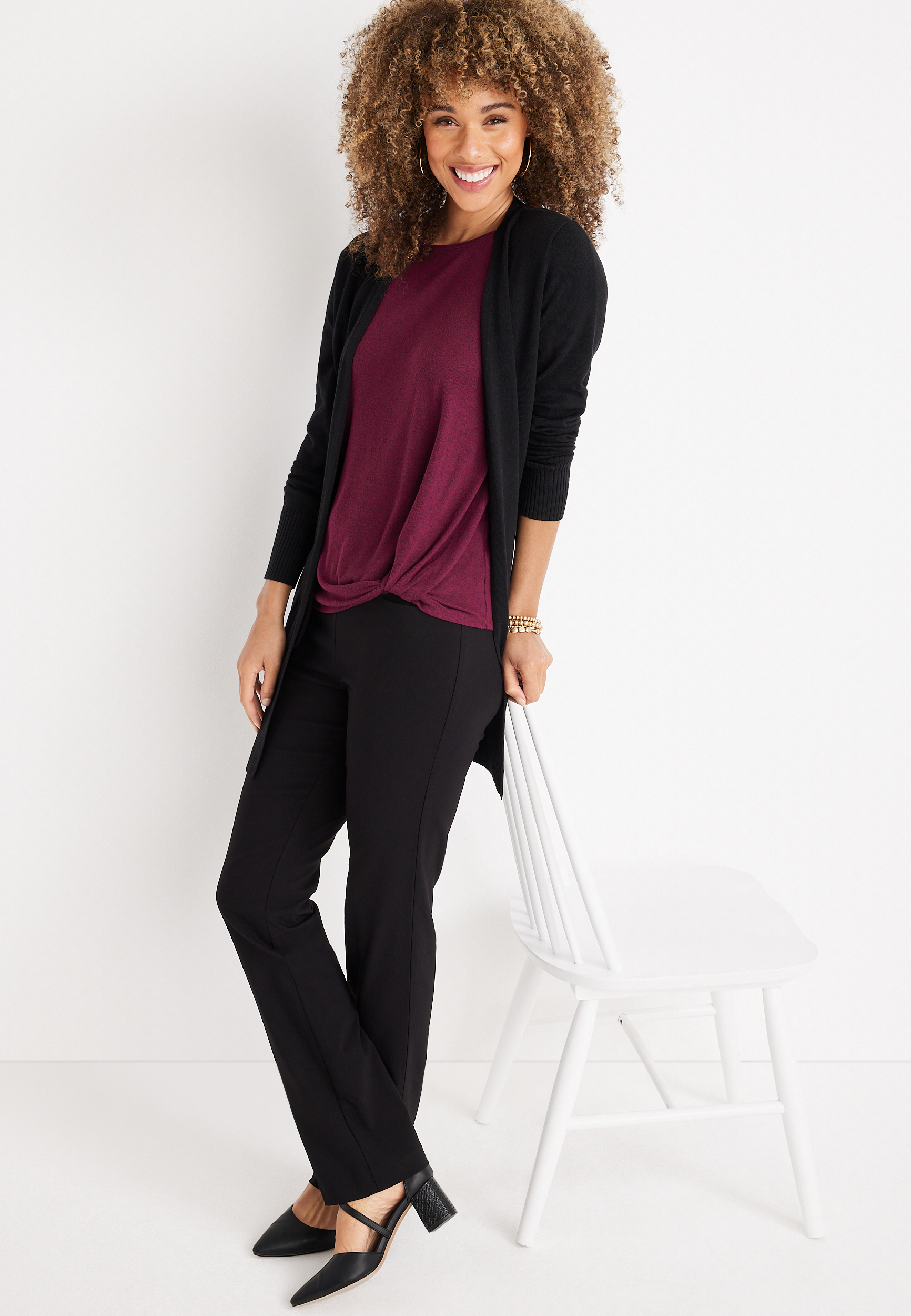 24/7 Flawless Cozy Knot Hem Dolman Tee