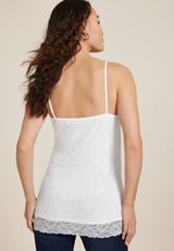 Lace Trim Crinkle Cami, C7313, small