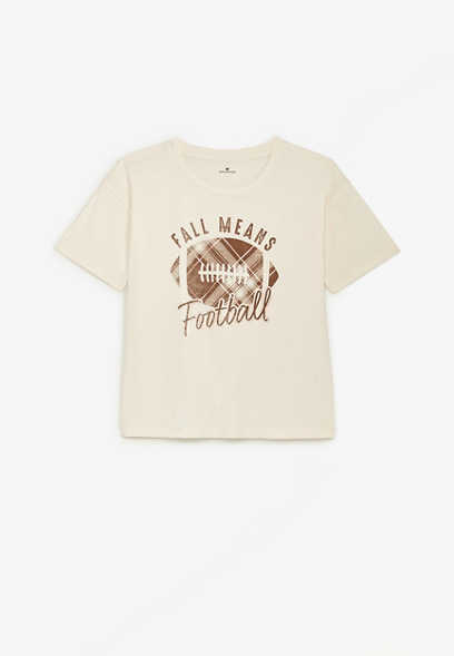 Girls Fall Means Football Graphic Tee