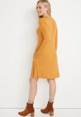 24/7 Ribbed Mock Neck Mini Dress, C7785, small