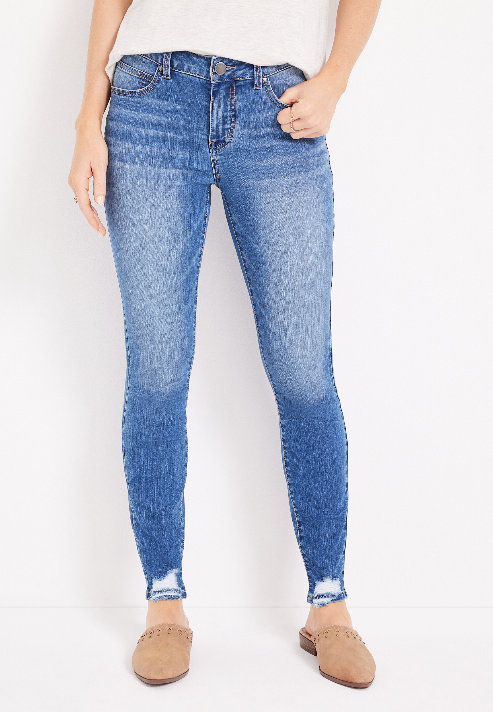 m jeans by maurices™ Everflex™ Super Skinny Mid Rise Jean maurices