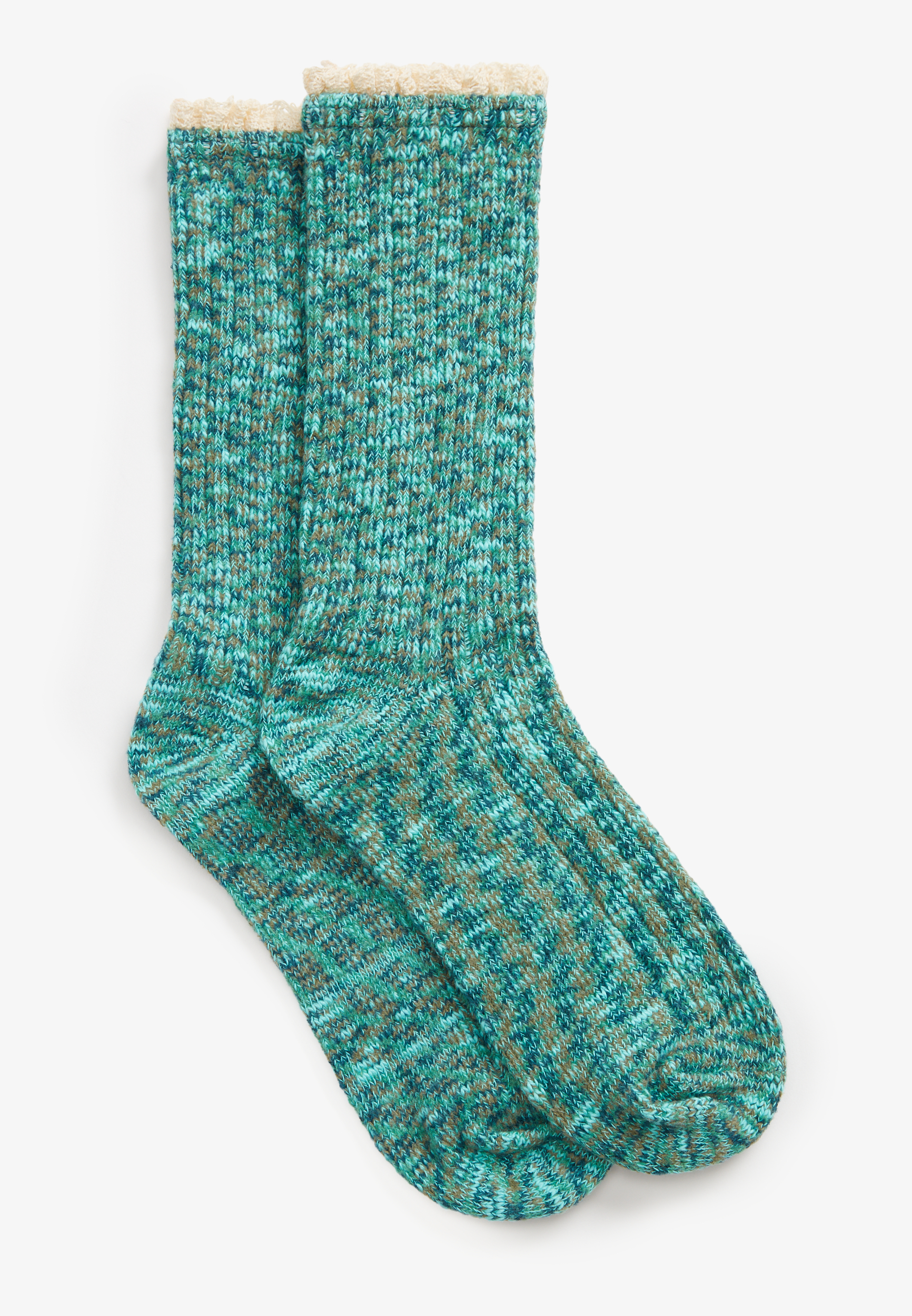 Green & Blue Crochet Crew Sock | maurices