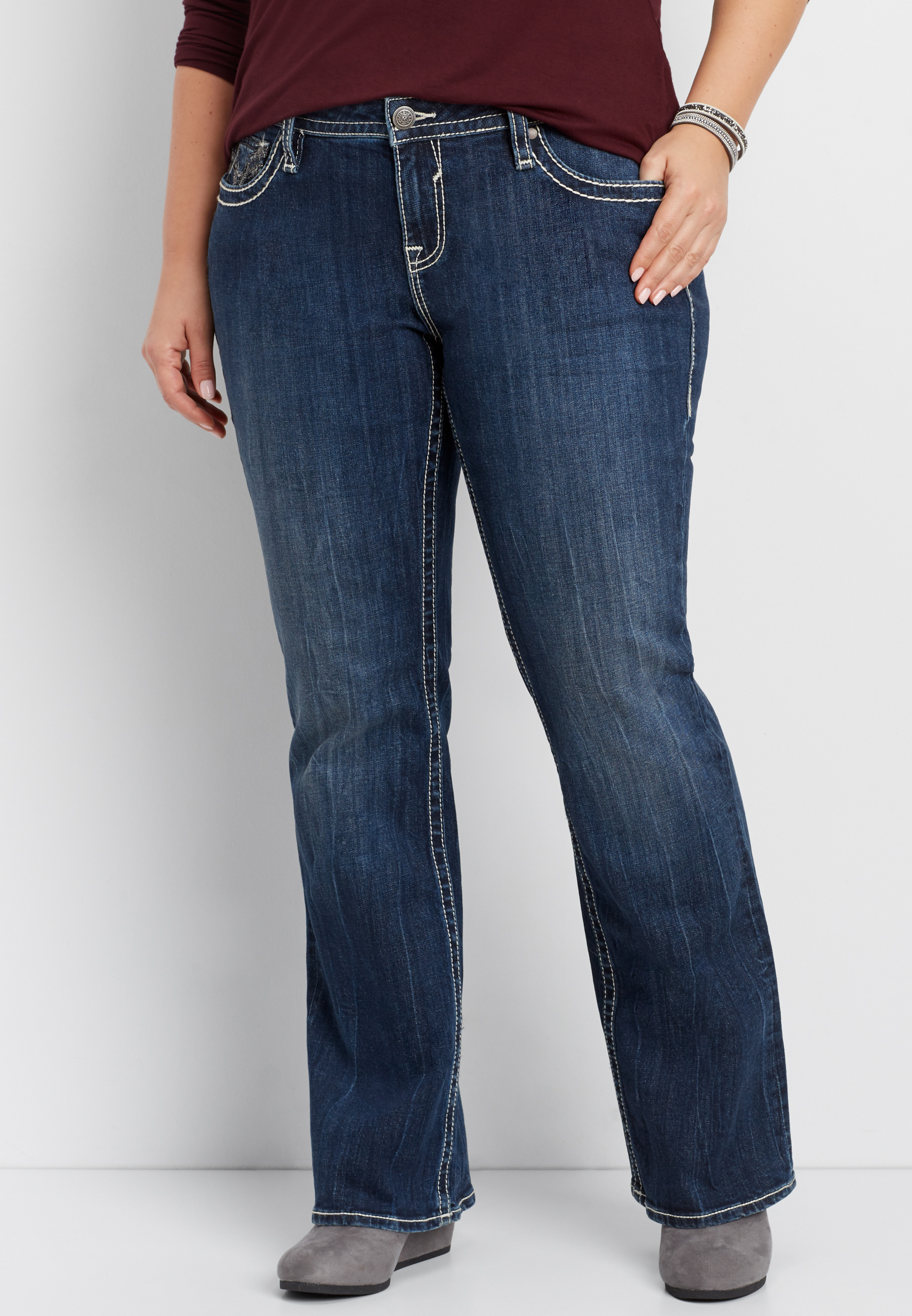 plus size slim bootcut jeans