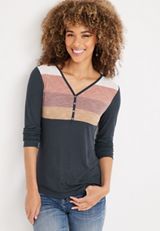 Heartland Henley Striped Tee, C3123, small