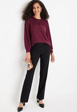 Cozy Lace Trim Ribbed Top, C3056, small