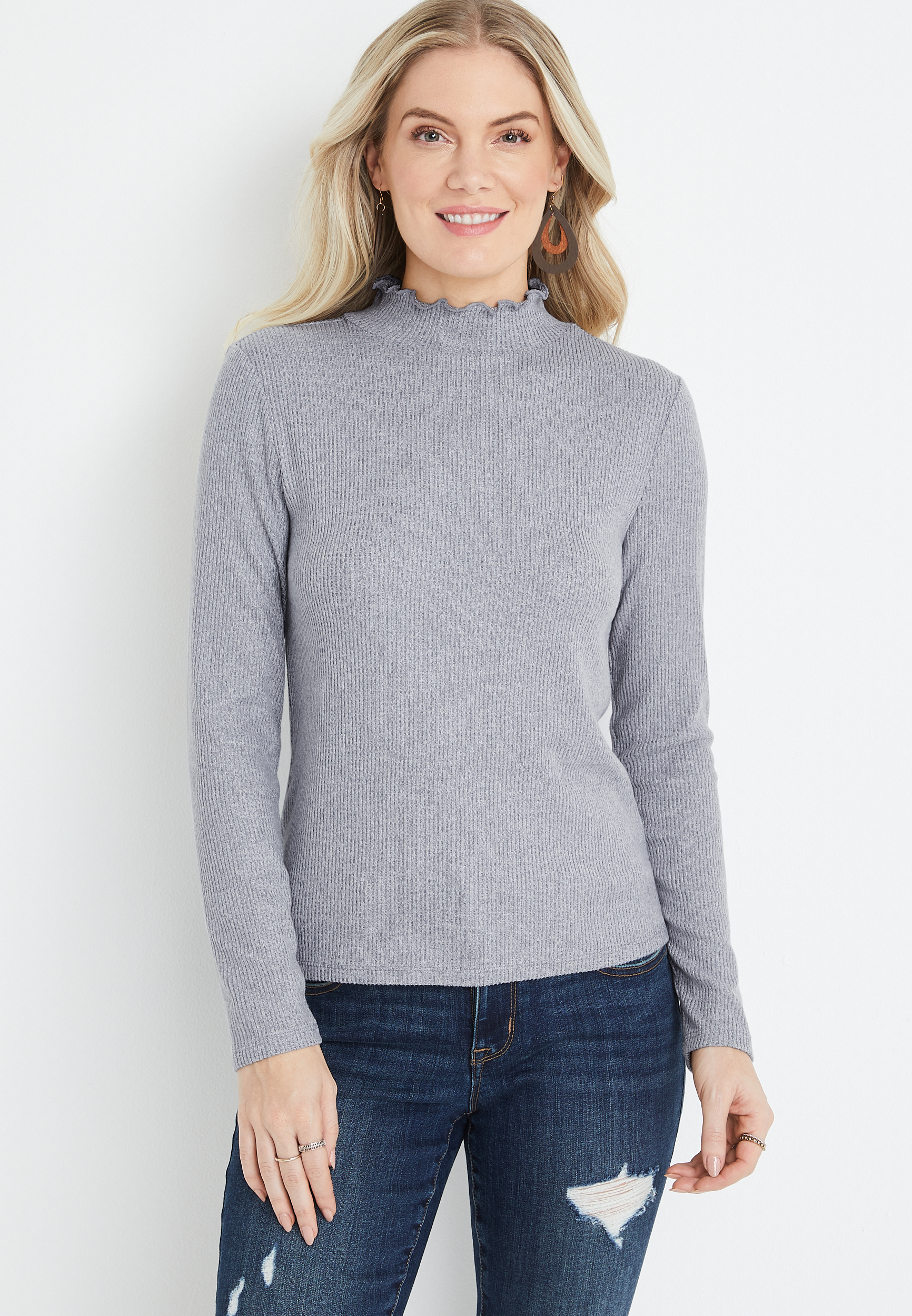 Maple Mock Neck Top | maurices