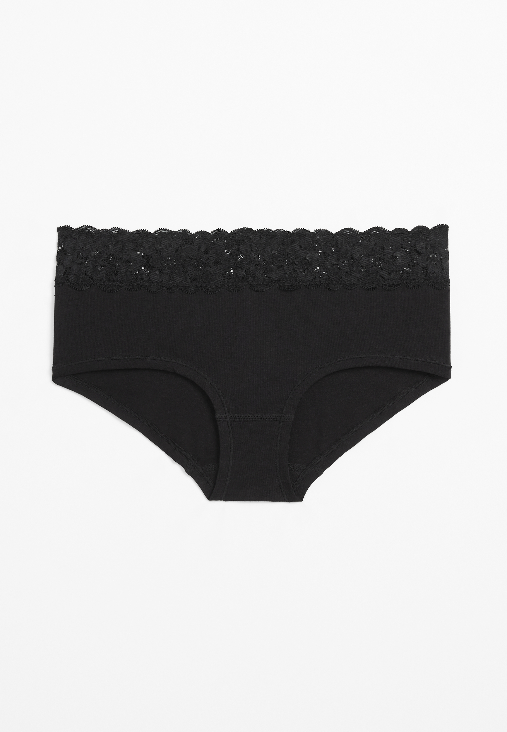 Simply Comfy Wide Lace Trim Boybrief Cotton Panty