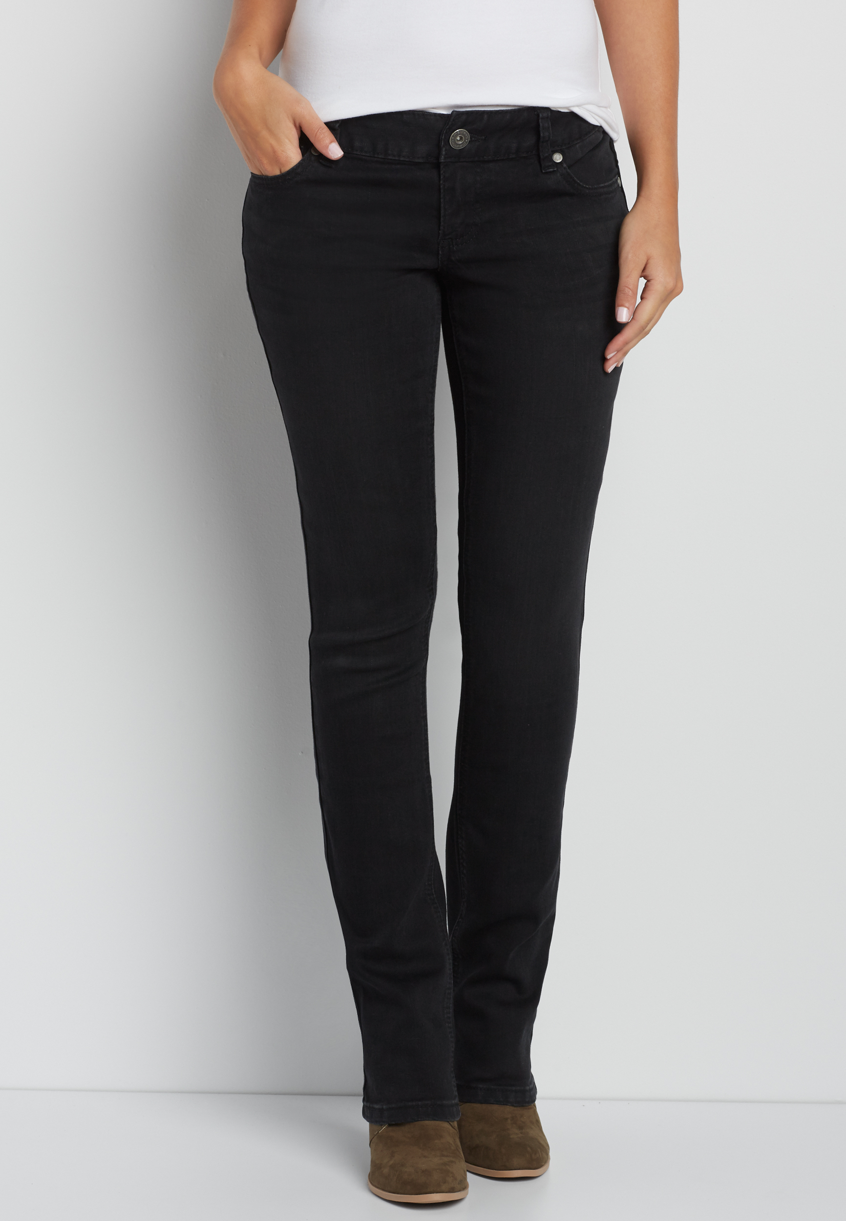 Ellie slim boot jeans in black | maurices