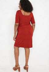 Plus Size 24/7 Solid Wrap Mini Dress, C1093, small