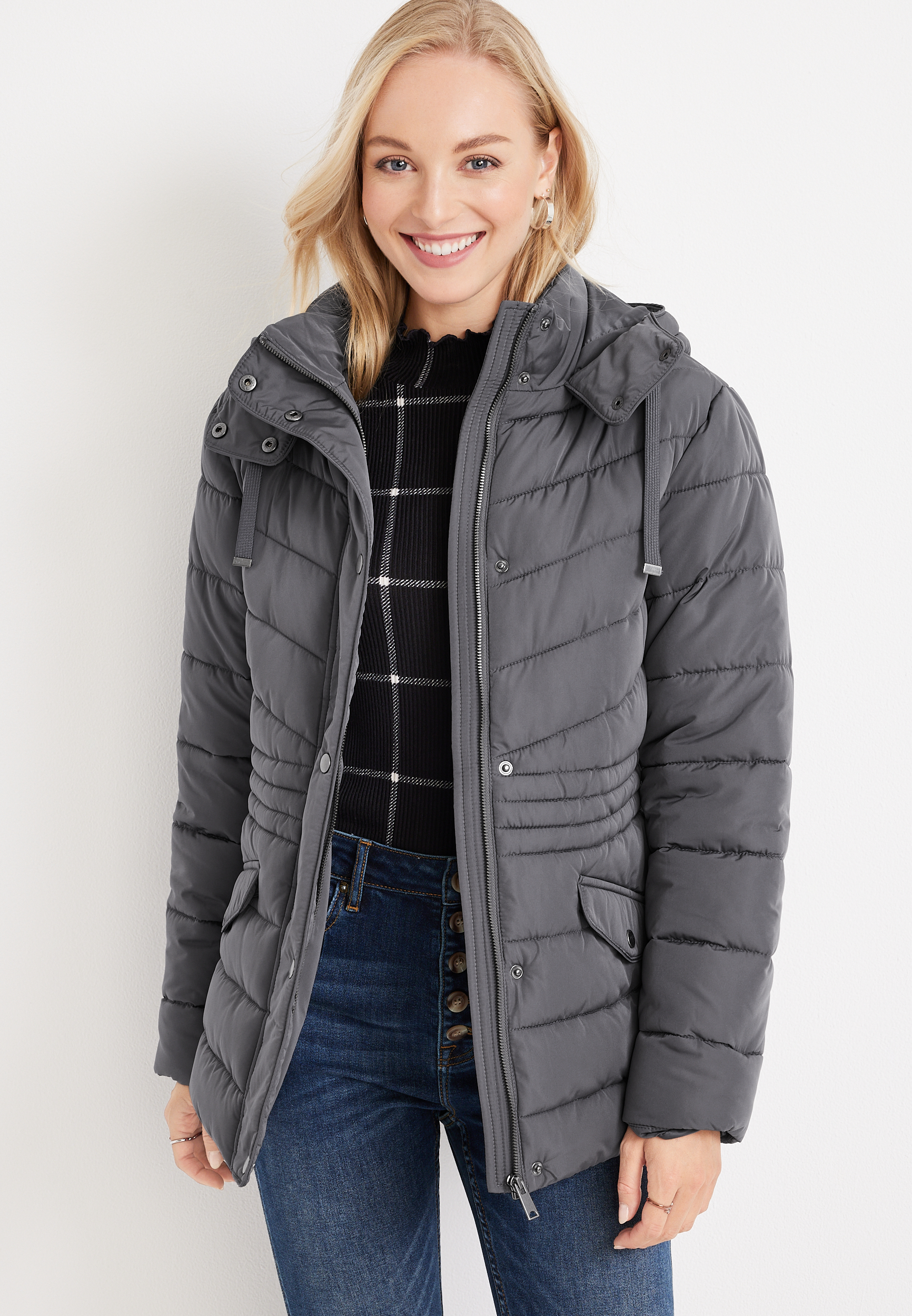 Cinched Waist Puffer Coat | maurices