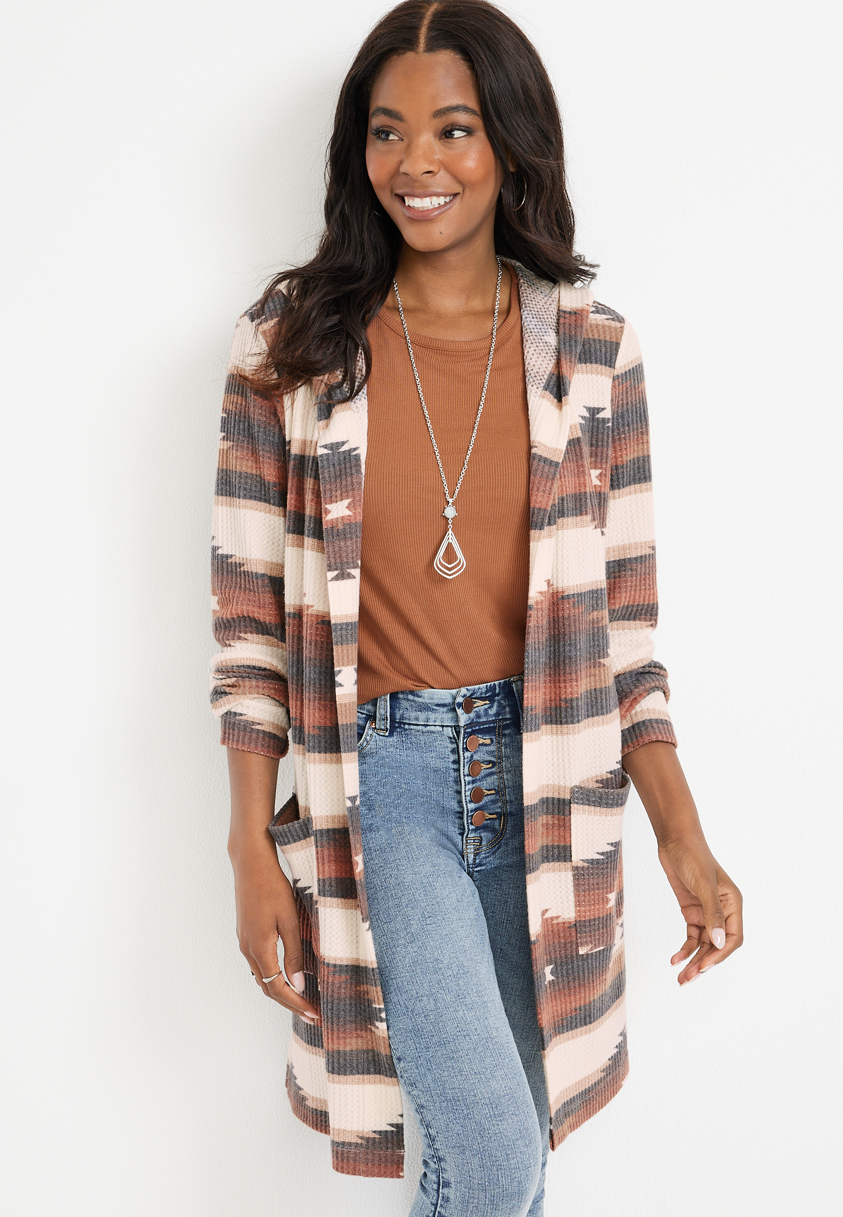 Gilet Cardigan Femme Maurices – Taille M, Léger, Manches 3/4, Multicolore (très Bon état)