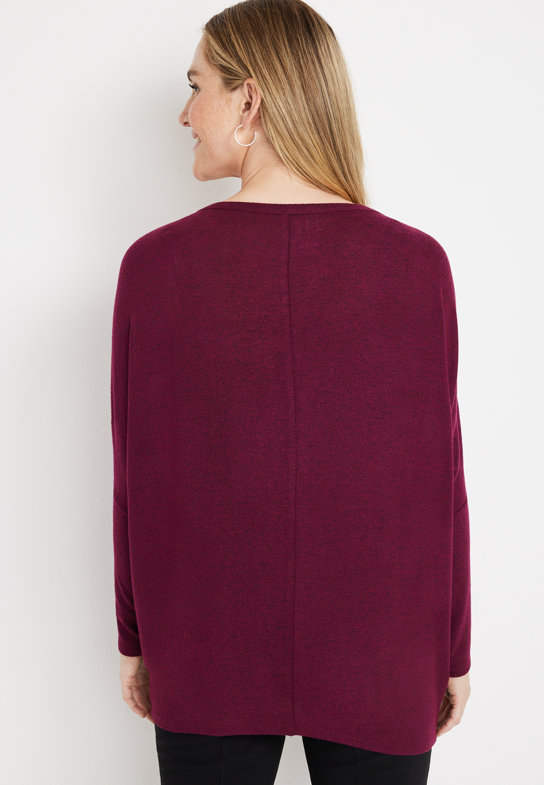 24/7 Flawless Cozy Dolman Long Sleeve Tee, C3056, large