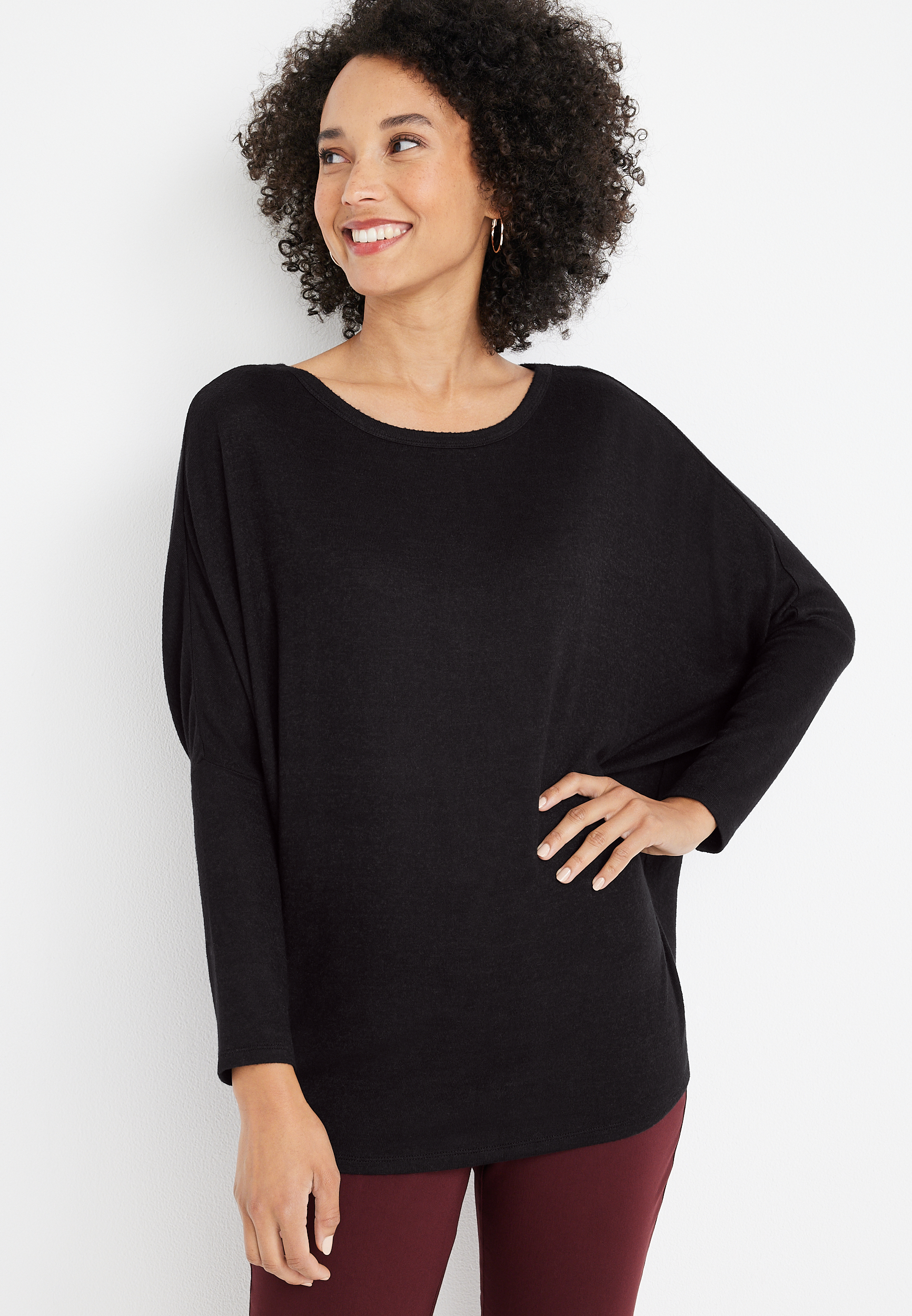 24/7 Flawless Cozy Dolman Long Sleeve Tee, C106, large