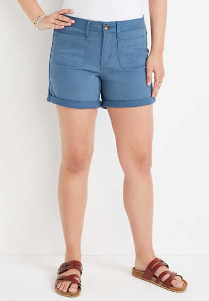 ONE5ONE™ Blue Mid Rise Rolled Hem 3.5in Short