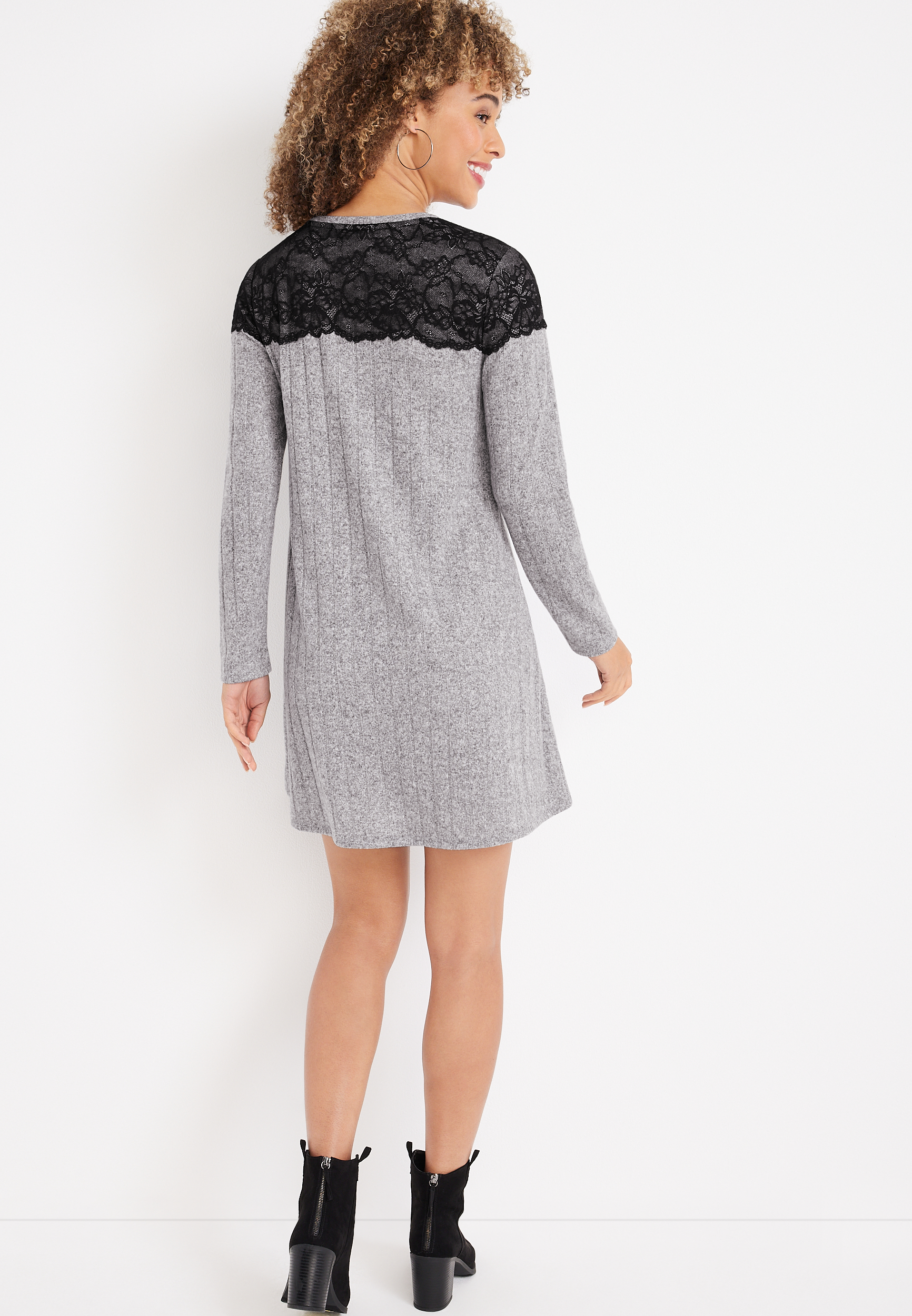 24/7 Lace Trim Mixer Dress, C2908, large