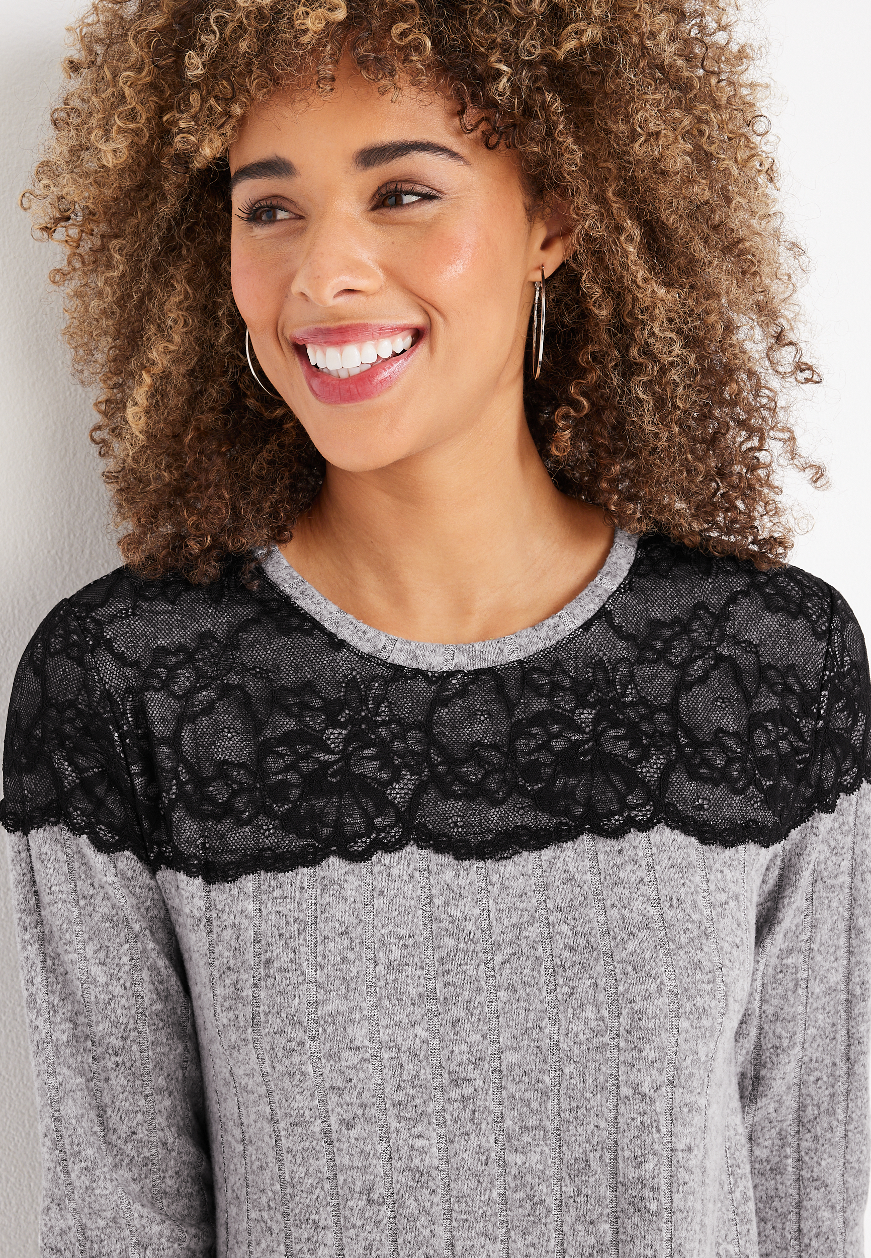 24/7 Lace Trim Mixer Dress, C2908, large