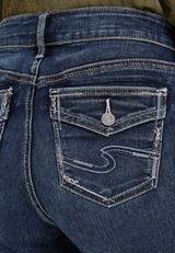 Silver Jeans Co.&reg; Elyse Slim Boot Curvy Mid Rise Faux Flap Pocket Jean, C258, small