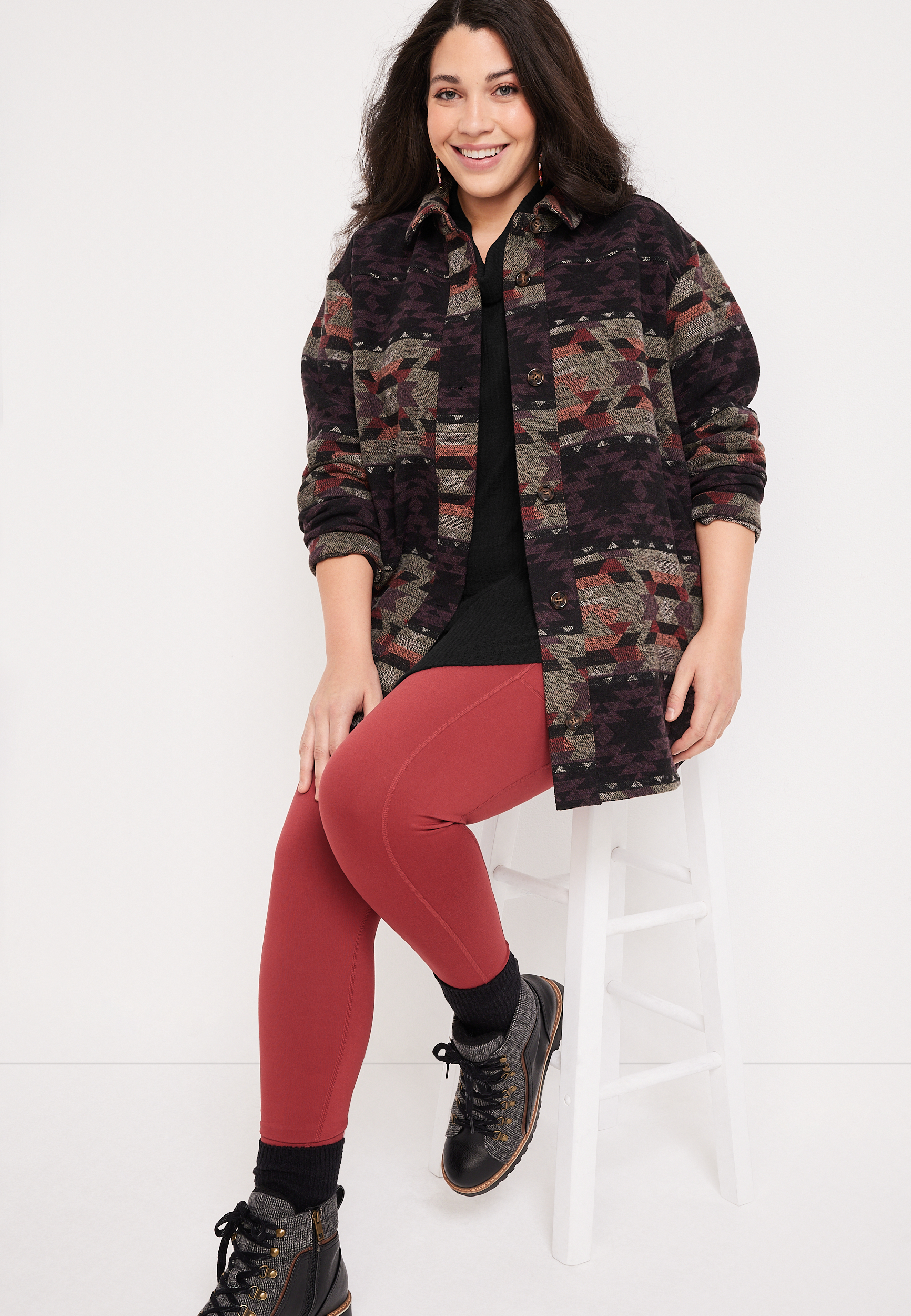 Plus Size Wayside Solid Waffle Cowl Neck Top, C106, large