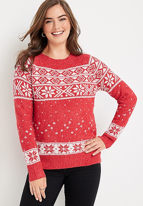 maurices.com | Red Snowflake Fair Isle Sweater