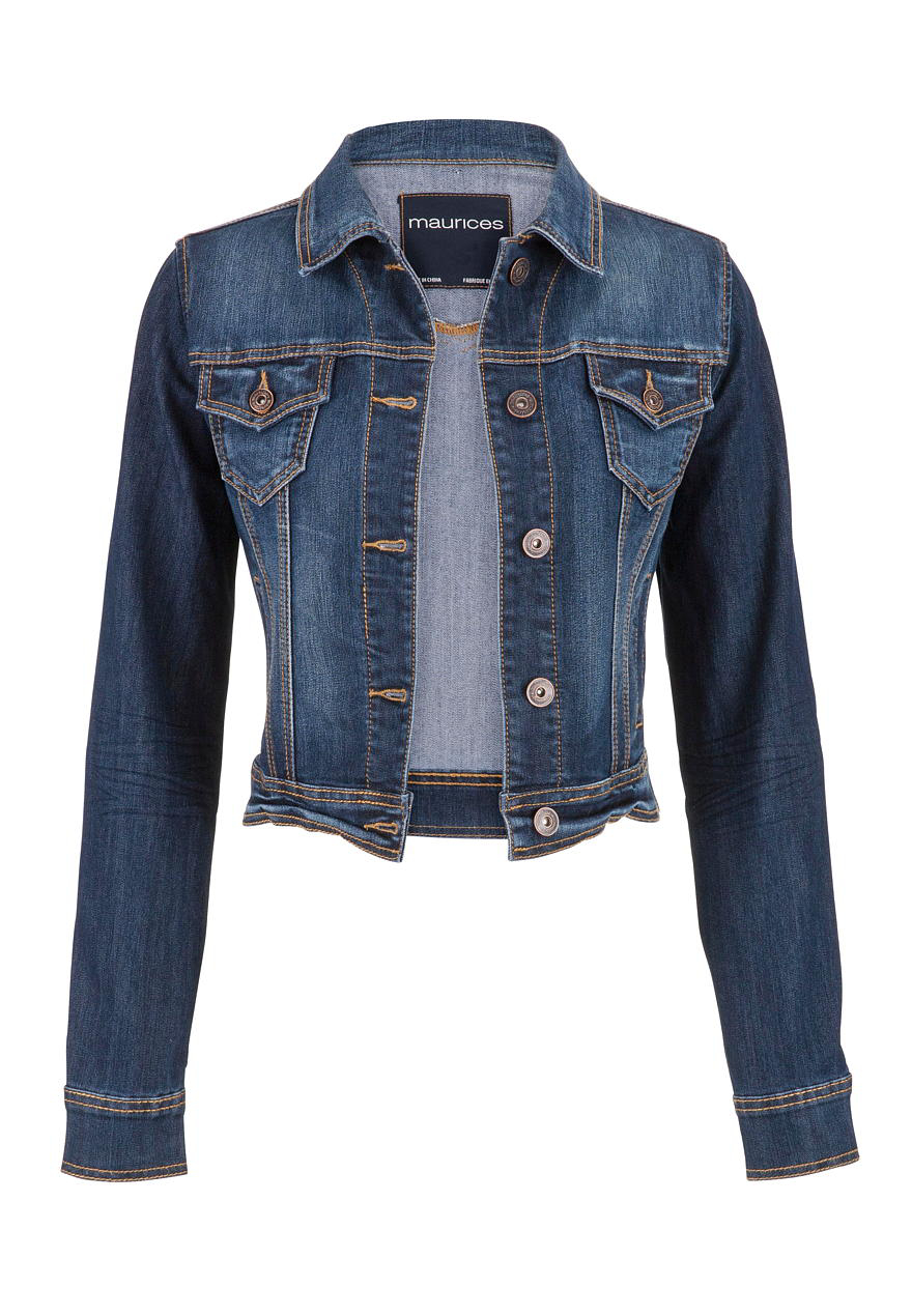 denim jacket in dark wash | maurices