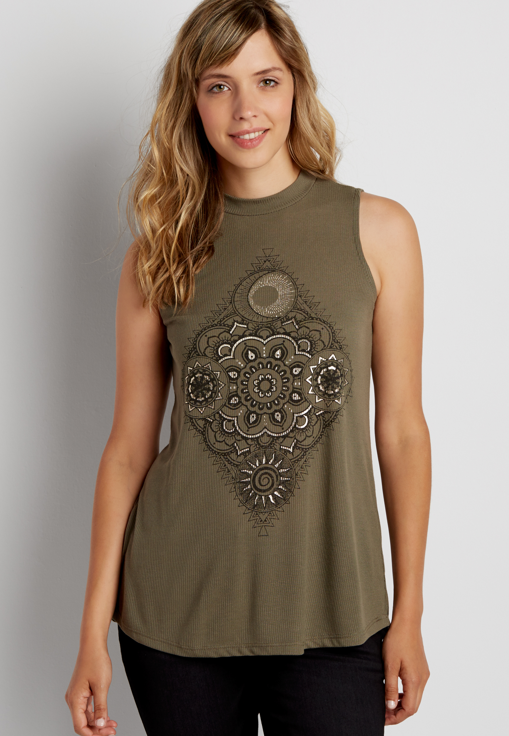 ribbed graphic tank