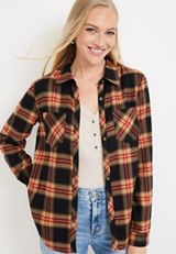 Cabin Plaid Button Down Shirt, C4716, small