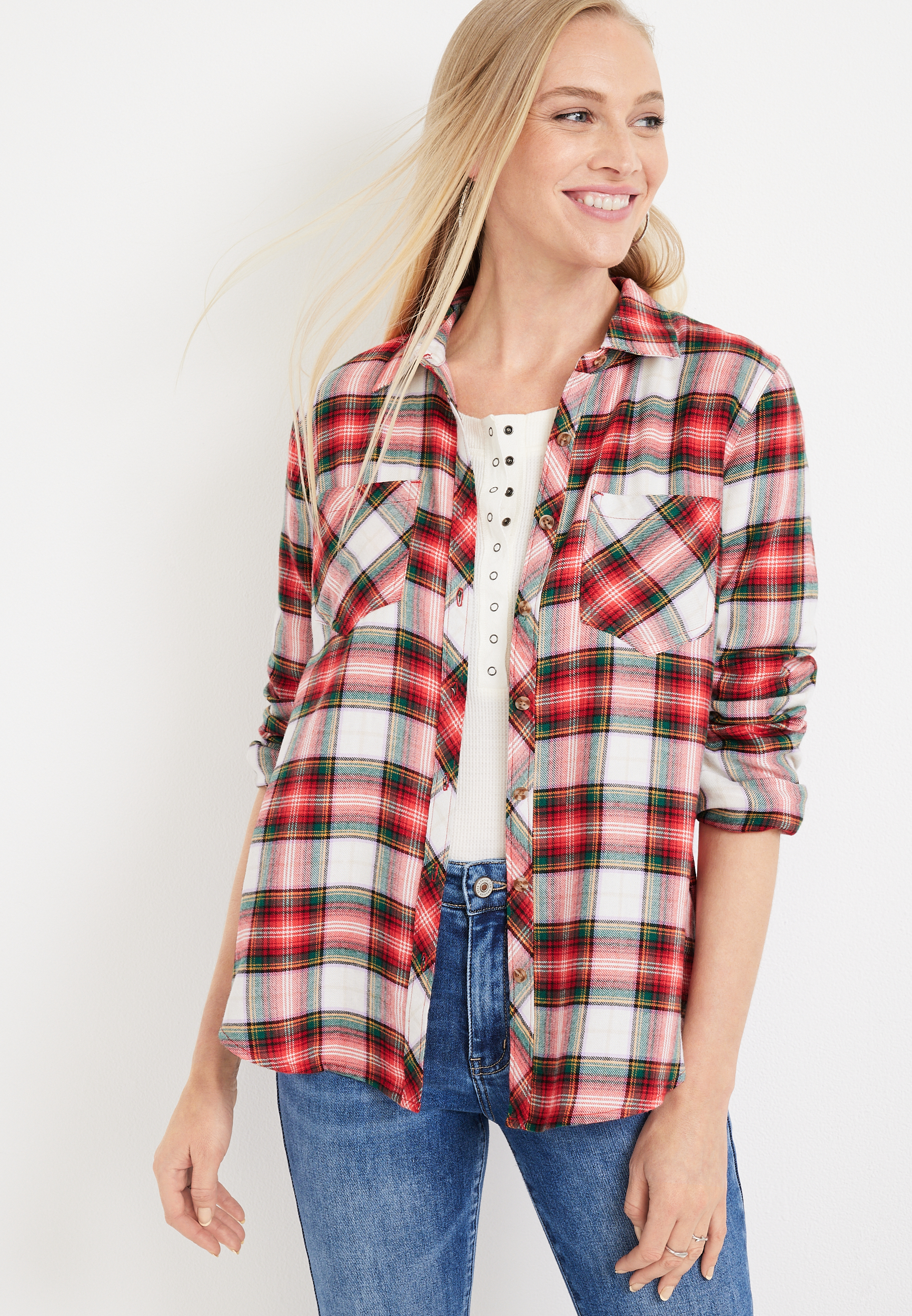 Cabin Plaid Button Down Shirt | maurices