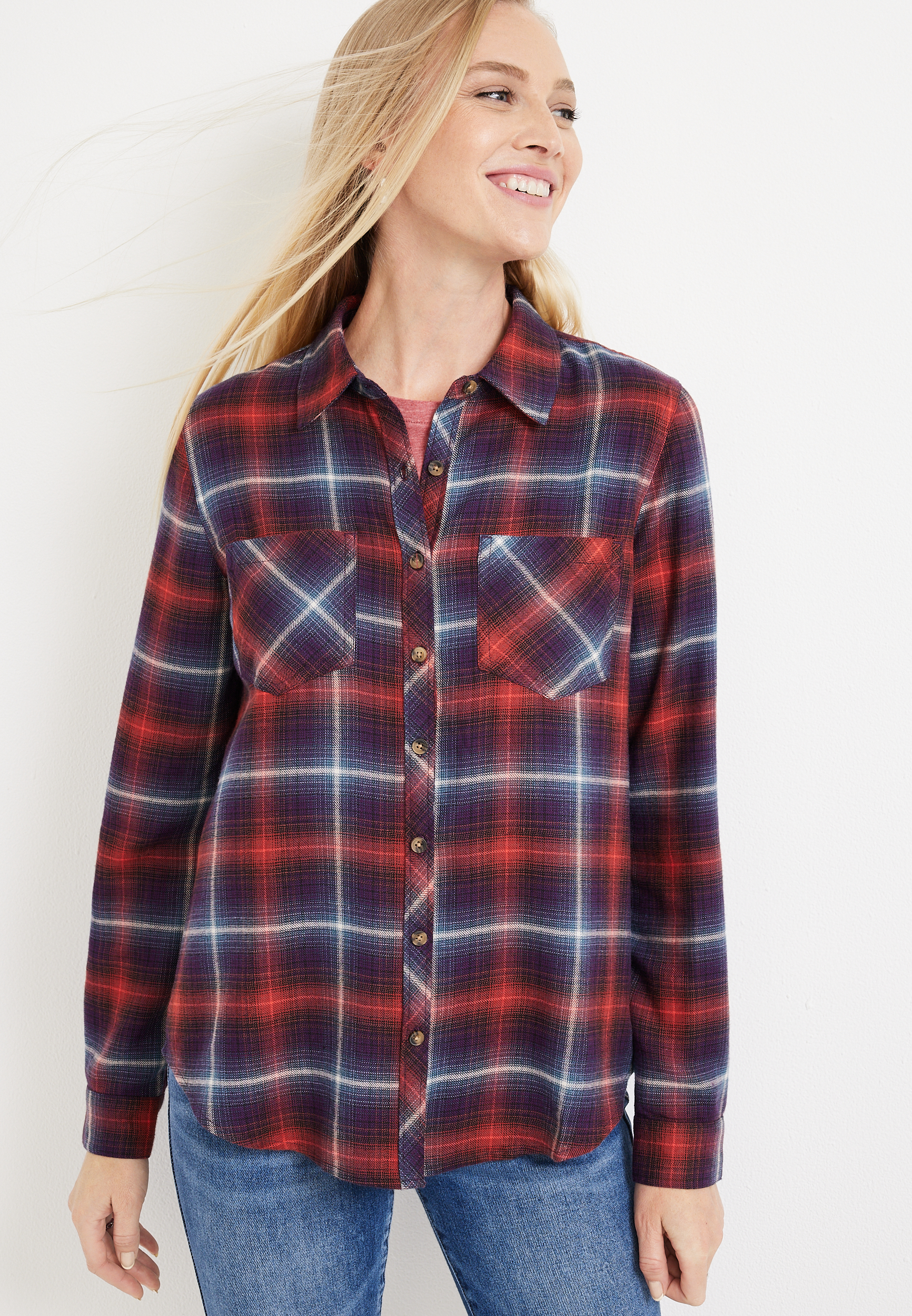 Cabin Plaid Button Down Shirt | maurices