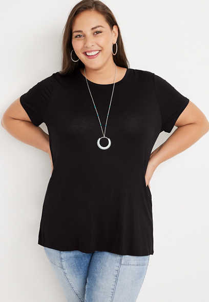 Plus Size 24/7 Flawless Solid Crew Neck Tee