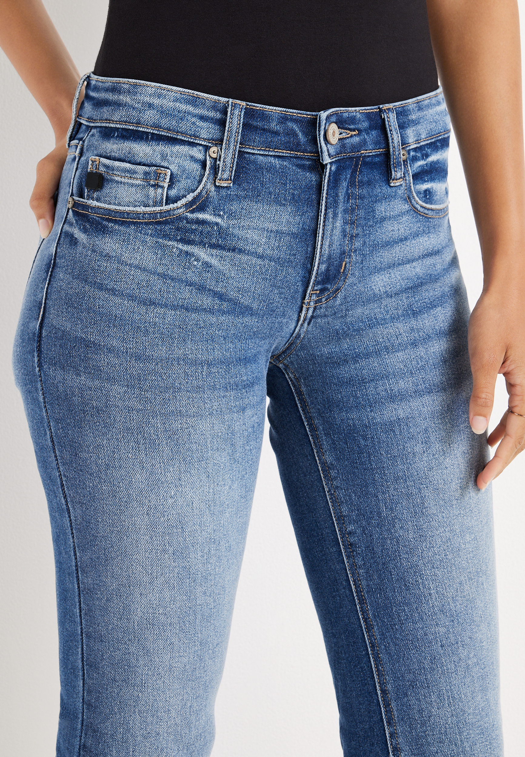 KanCan&trade; Low Rise Straight Jean, MEDIUM SANDBLAST, large