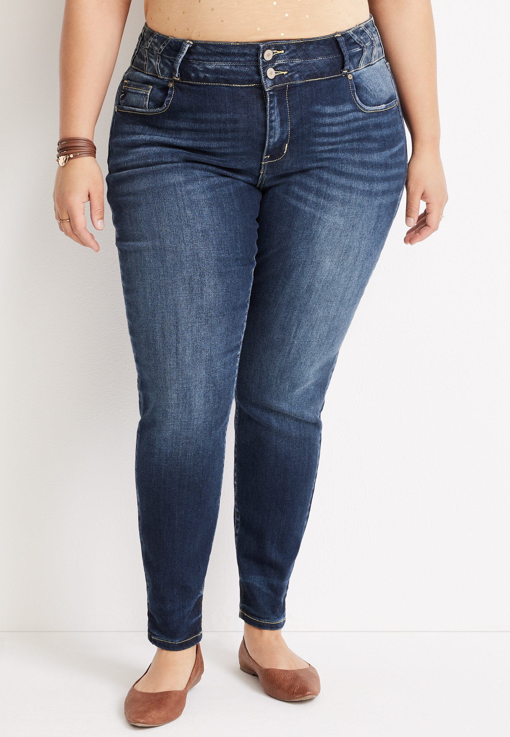 Plus Size KanCan™ Skinny High Rise Novelty Waist Jean | maurices