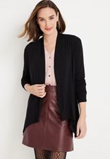 Black Pointed Hem Cardigan, C106, small