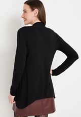 Black Pointed Hem Cardigan, C106, small