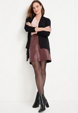 Black Pointed Hem Cardigan, C106, small