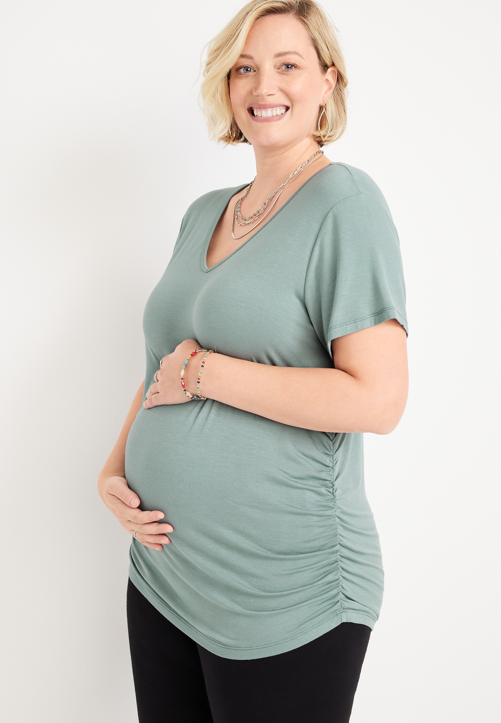 Plus Size 24/7 Flawless V Neck Maternity Tee maurices