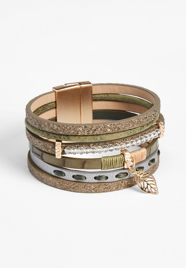 Olive Multi Row Magnetic Bracelet | maurices
