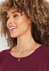 3 Piece Silver Lock and Key Necklace Set, , small
